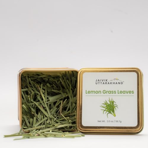 Image of Jaivik Uttarakhand Lemongrass Herbal Tea (113.4 g), Refreshing Aromatic Blend Natural, Unique Blend Crafted Loose Leaf for Chai Lovers across India, Pack of 2 Tin Can