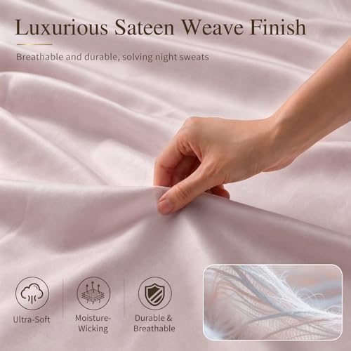 Image of MEISHANG 1000TC Egyptian Cotton Sheets Queen, 16 inch Deep Pocket | 1000TC Egyptian Cotton Sheets, Sateen Weave, Ultra Soft & Breathable, OEKO-TEX Certified