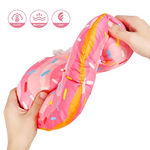 Xinzistar Halskrause Katzen Halsband Soft Weich Katze Schutzkragen Anti Biss Safety Einstellbarer Schützender Kragen für Haustiere Katzen Hunde Welpen Kätzchen (Rosa Donut, S)