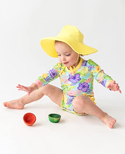 Image of RuffleButts Baby /Toddler Girls UPF 50+ Sun Protective Wide Brim Swimwear Sun Hat
