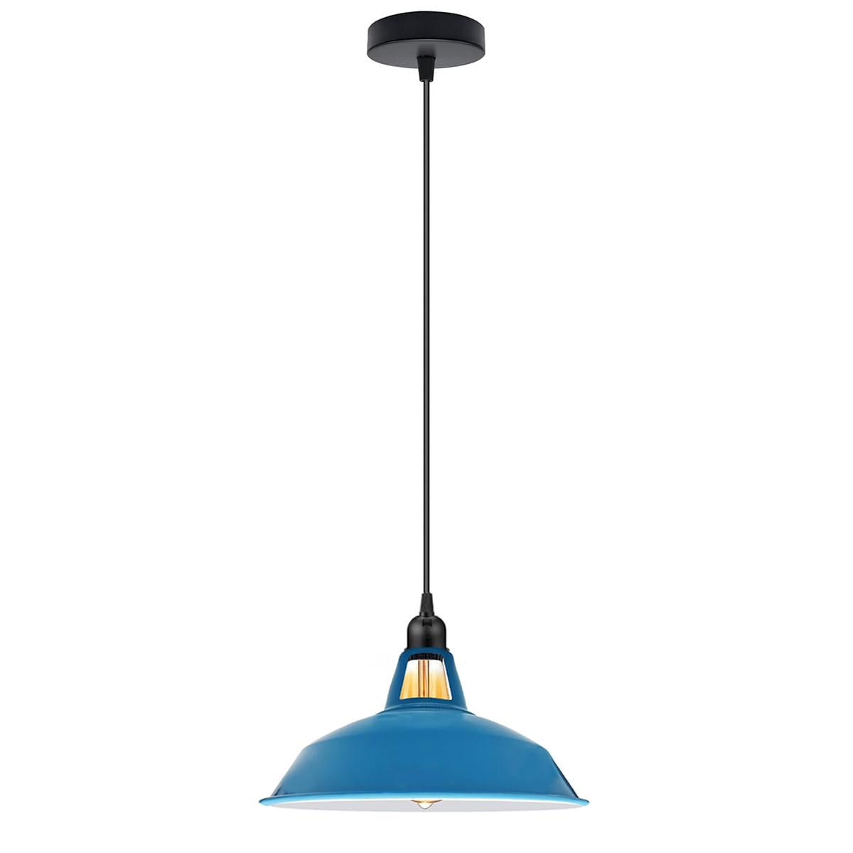 LEDSone Pendant Light 30cm Blue Barn Shade E27 Ceiling Lamp