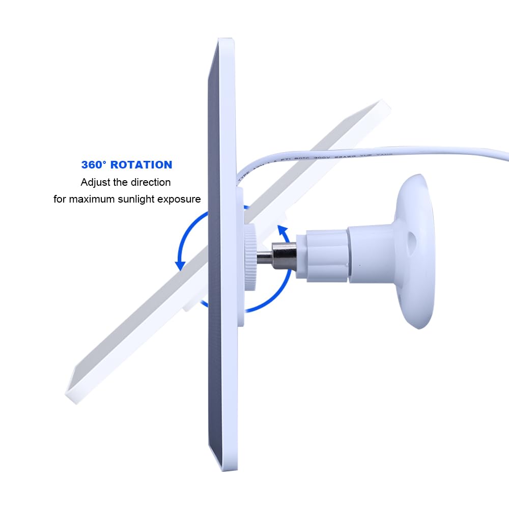 Panneau de charge solaire étanche 4 W 5 V Support réglable à 360° avec câble de charge de 2,9 m pour sonnette vidéo Ring 4/3/2