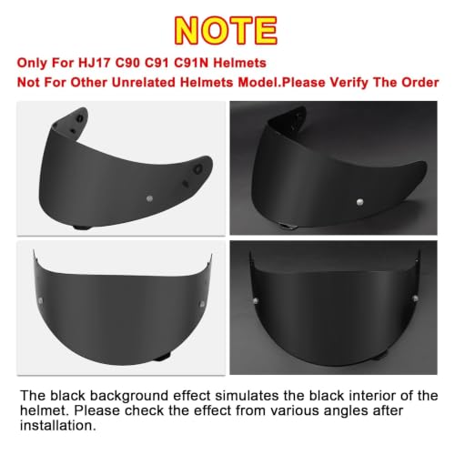 Image of PSLER Shatterproof Helmet Visor for HJ17,C90,C91,SY&CL-MAX 3,Black | Impact-Resistant ,UV400 Protection, Motorcycle Tinted Face Shield for HJ17,C90,C91,CL-MAX 2, IS-MAX BT, SY-MAX 3, IS-MAX 2