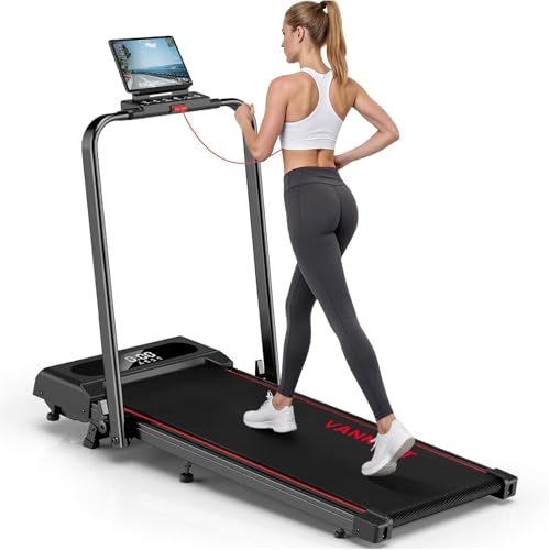 Laufband für Zuhause, VANNECT Walking Pad, 1-12 km/h Klappbares Laufband mit 9% Steigung, Ultra-Leise, LCD-Display, Dreifache Steuerung - Fernbedienung + App + Handlauf-Tasten, Belastbar bis 150 kg