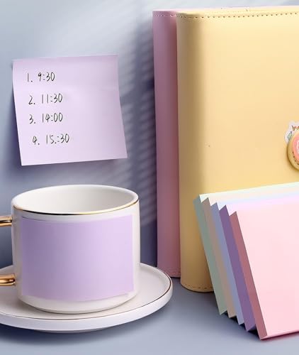 Image of Premium Sticky Notes Set, 400 Sheets Self-Adhesive Memo Pad, Pastel Morandi Colors, 7.6 x 7.6 cm, 4 Colors, 100 Sheets Each