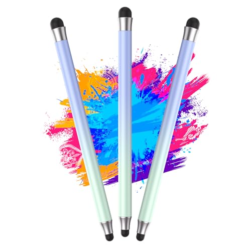 Stylus Pens for Touch Screens 3pcs, 2 in 1 Stylus Pen Compatible with All Touch Screens (Gradient Light blue-3pcs)