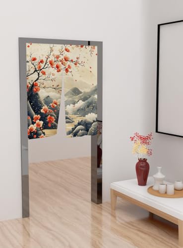 ChangTsing Japanischer Stil dick Leinen Noren Lang Vorhänge Japanischer Türvorhang Gardinen Noren Lang Vorhänge Traditioneller Chinesischer Stil Vorhang für die Heimtextilien Raumteiler 85 x 150 cm