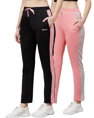 Image of BLINKIN Women's Relaxed Fit Mid Rise Cotton Pajamas Combo, Pack of 2-The Ultimate Track Pants : Ideal Lower for Night Wear & Comfort Wear