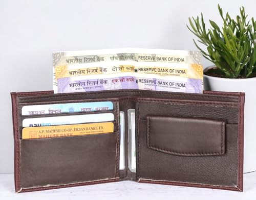 Image of Bifold Semi Leather Tan and Black Wallet Combo Pack of 2 Purse Valet