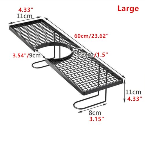 Sink Organizer Rack,No-Drill Freestanding Carbon Steel Faucet Storage Shelf, Washbasin Shelf, Tool-Free Organizer, Space-Saving Bathroom Countertop Organizer, Easy Drainage New (Black Large) - Image 5
