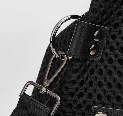 Mesh Bag for Women Punk Rivet Studded Purse Large Retro Shoulder Bags Hobo Tote Handbags Multi Pockets Summer 2025 7