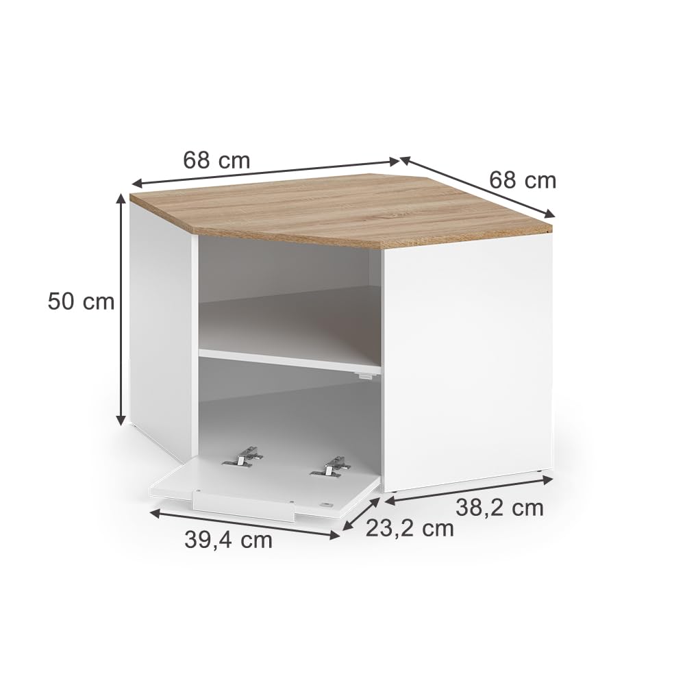 Vicco Mobile tv Wido, Bianco, 68 x 50 cm, adatto come supporto TV con ripiani aperti