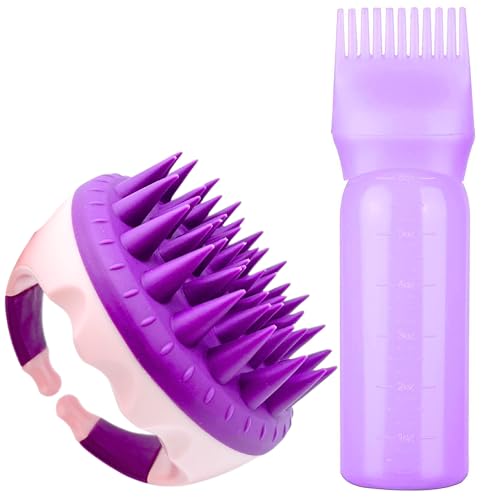 Cepillo masajeador cuero cabelludo, scalp massager, masajeador capilar, masajeador cabeza. Un set belleza mujer con un masajeador cuero cabelludo y un aplicador aceite pelo. Pack regalo mujer.