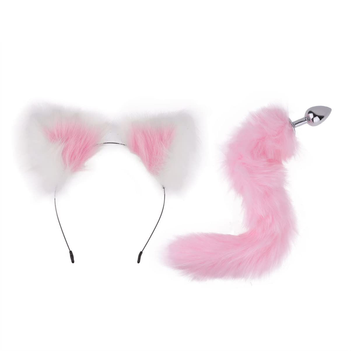 Adult Sex Accessories Set Cat Claw Silicone Tail Ball Butt Plug with Cat Ear Headband for Couple Sex