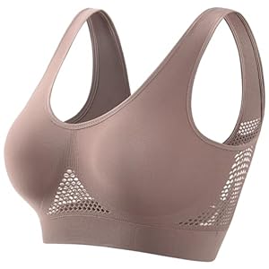 Womens Breathable Cool Air Bra, No Underwire Sports Mesh Bras,Seamless Hollow Push Up Plus Size, Comfy Soft Underwear