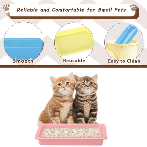 Kitten Litter Box pequeño 3 pcs con pala plástico miniatura 5