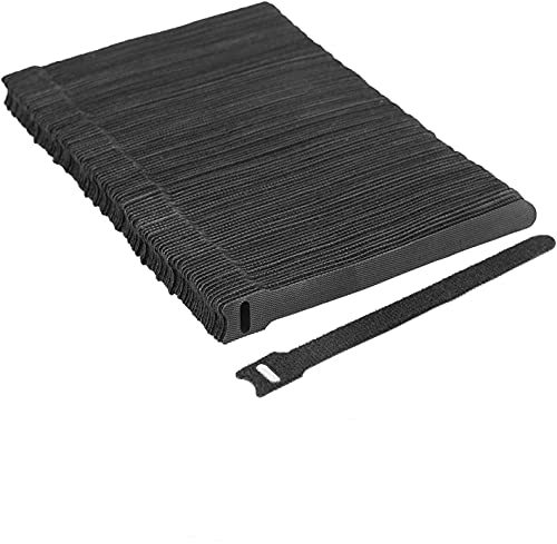 100 Stück Kabel Klettband, Kabelbinder Schwarz Klettverschluss Selbstklebend Kabelbinder Wiederverschließbar mit Hochwertigem Nylonmaterial (150 x 12 mm) Cover