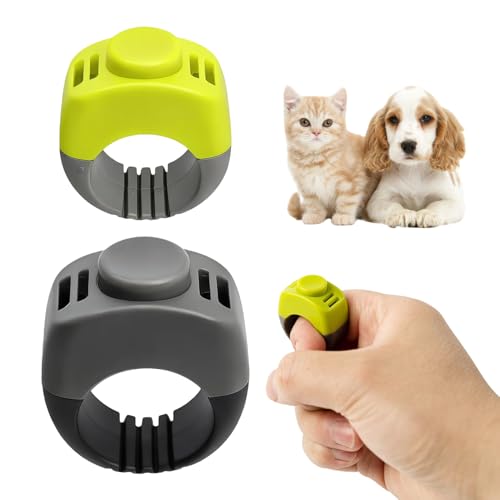 2 Stück Klicker Hund Finger Clicker Hund Klicker Katze Praktisches Hundetraining Zubehör Hundeklicker Trainingsset mit Fingerring Hundeerziehung Clicker Set für Katzen Pferdetraining (19mm/21mm)