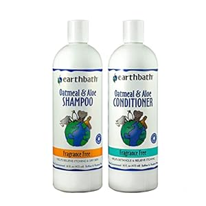 Earthbath Oatmeal & Aloe Shampoo & Conditioner Pet Grooming Set – Itchy, Dry Skin Relief, Made in USA – Fragrance Free, 16 oz