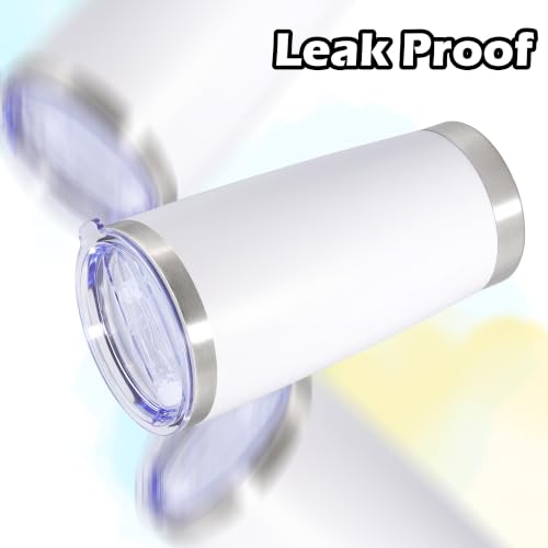 Image of 20oz Tumbler Insulated Tumblers Vacuum Coffee Mug with Lid White 12Pack