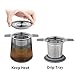 Ohtomber Tea Infuser Strainers, Stainless Steel Loose Leaf Tea Strainer Stepper with Heat Proof Double Handles, Extra Fine Mesh Ball Infusers, Diffuser Holder Filter for Mugs