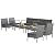 Tangkula 8 Piece Patio Furniture Set, Patiojoy Outdoor Wicker Conversation with Soft Cushion, Glass Tabletop, Solid Steel Frame, Sectional Sofa for Backyard, Poolside, Balcony