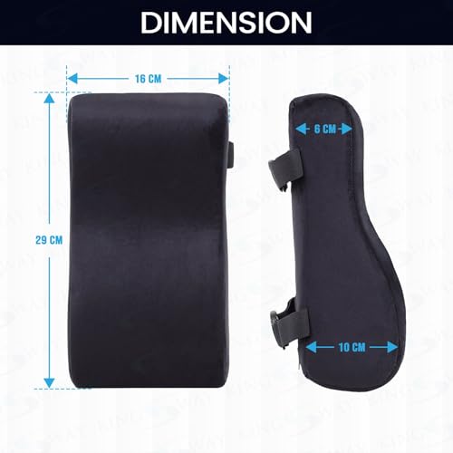 Image of Kingsway Car Armrest Cushion Pillow Pad for Centre Console, Long Drive Travel Comfort Memory Foam Car Cushion in Grey, Super Soft Suede Material, Plain Design, Pack of 1