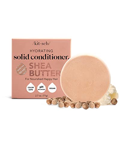 Kitsch Shea Butter Conditioner Bar for Hair Hydration | Nourishing Hair Mask | Made in US | Solid Bar Conditioner | Moisture for Dry Hair | Eco-Friendly | Zero Waste | Works w/ Natural Shampoo Bar | 3 oz