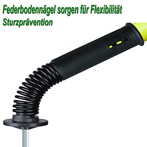 YRHome Slalomstangen Fussball Set 150cm Slalom Poles 6 Slalom Stangen mit Erdspieß Sprunghafte Agilität Stangen Fussball trainingszubehör für Koordinationstraining, Slalom, Fußball, Hundetrainingsset