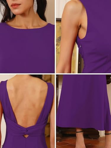 Women's Formal Prom Dress Boat Neck Backless Wedding Cocktail Party Maxi Evening Dresses4