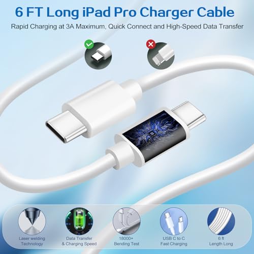 Image of iPhone 17 16 Pro Charger Fast Charging,2Pack 20W Quick USB C Charger Block Type C Chargers Fast Charging,6FT USBC Charging Cable Cord for iPhone 17 Pro /17 ProMax /17 Air /16 /16 ProMax /16e /15 Pro /15 Plus