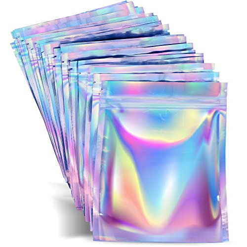 100 Pieces Mylar Bags - 4 X 6" | Mylar Bags For Food Storage | Smell Proof Bags | Bags For Packaging Products | Holographic Bags | Pouch Bags | Package Bags | Smell Proof Baggies