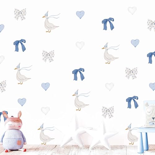 6 hojas de stickers de pared gansos azules elegantes miniatura 3
