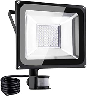 LED Floodlight, 100W Security Lights with PIR Motion Sensor, 10000 Lumen IP65 Waterproof Outdoor Lights Mains Powered, Outside LED PIR Floodlight 6500K Warm White Daylight Wall Lights LED Spotlight