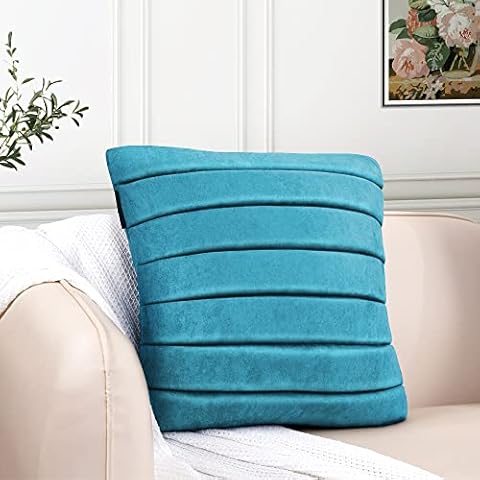 Inchgrass 1-Piece Model Design Pillowcase 3D Fashion Sponge Pillow Case Covers 18" x 18" Soft Comfortable Textile Decoration for Decor Home Bedding Sofa Couch (blue stripe) Cover
