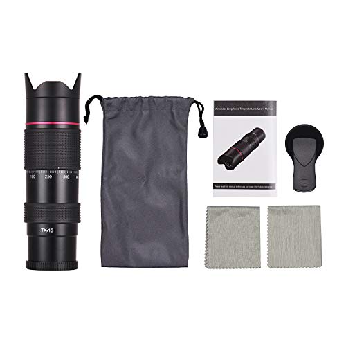 Ordro TX-13 Telescópio de Câmera, Lente Monocular Teleobjetiva Zoom Ultra HD 12X Adote K9 Prism FMC