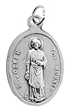 Catholic Patron Saint Medals Silver Toned Base, 1 Inch, Set of 2