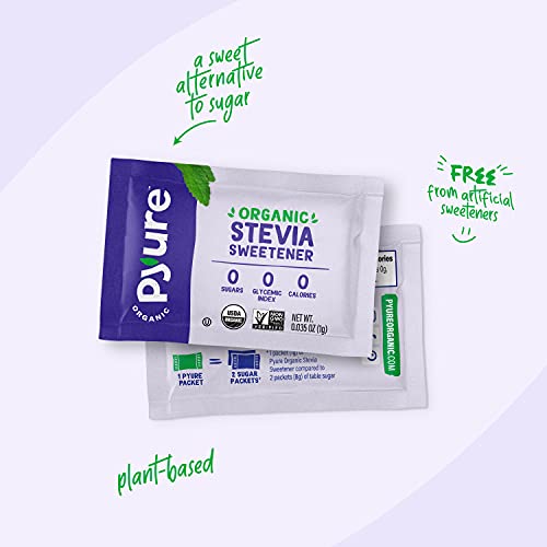 Pyure Organic Stevia Packets | Granulated Sugar Packets - White Sugar Substitute | Zero Carb, Zero Sugar, Zero Calorie Sweetener Packets | Plant-Based Stevia Packets For Keto Coffee | 1000 Count #TOP3
