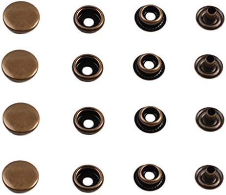 80 Pcs Snap Fasteners Set Marine Grade Copper Buttons Snap Stud Cap Socket Set, 15 mm in Diameter (Copper 20 sets)