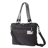 KAVU Puffentote Bag Crossbody Sling Travel Quilted Tote - Black