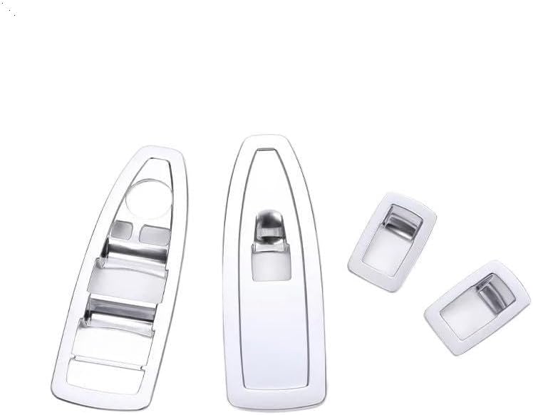 Vehicle Interior Decal ABS Chrome Window Lift Swtich Button Cover Trim Accessories for X1 F48 2016-2020 220i 25i 25le X2 F47 2018(Silver)