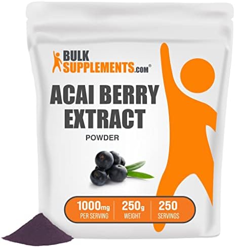 BulkSupplements.com Acai Berry Extract Powder - Antioxidants Supplement for Immune Support - Gluten Free, Soy Free - 1000mg per Servings, 250 Servings (250 Grams - 8.8 oz)