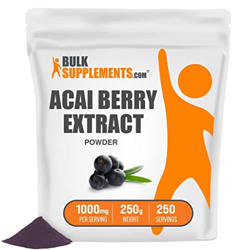 Bulksupplements.com Acai Berry Extract Powder - Antioxidants Supplement For Immune Support - Gluten Free, Soy Free - 1000Mg Per Servings, 250 Servings (250 Grams - 8.8 Oz) #TOP6