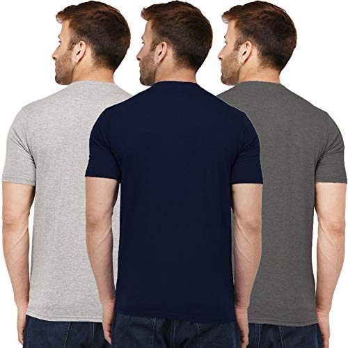 Image of Solid Men Half Sleeve Round Neck T-Shirt (Pack of 3)