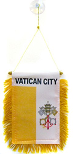 Vatican City Flag Car Window Hanging Pennant