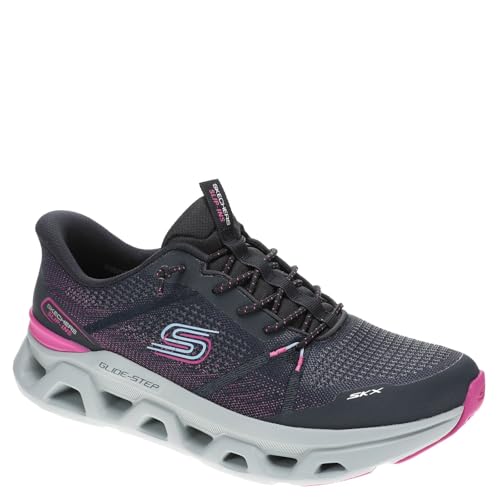 Skechers ���f�B�[�X Glide-Step Altus - Fast Lane �n���Y�t���[ �X���b�|��, Nvpk=�l�C�r�[/�s���N, 25.0 cm