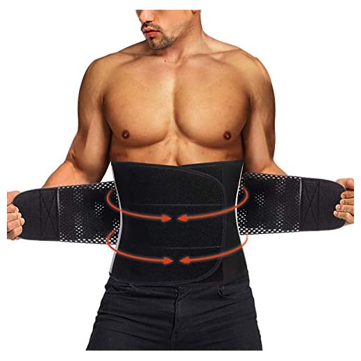 TAILONG Neoprene Waist Trimmer Ab Belt for Men Weight Loss Trainer Corset Slimming Body Shaper Workout Sauna Hot Sweat Band (Black with Band, XL)