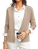 GRACE KARIN Women Khaki Sweater Blazer Knit Suit Jackets Blazers for Women Business Casual Spring Fashion Outfits XXL