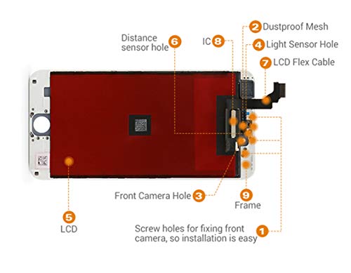 For Iphone 6 (4.7 Inch) (A1549, A1586, A1589) Front Glass Screen Replacement Lcd Digitizer Assembly Touchscreen With Repair Tools Kit White #TOP1