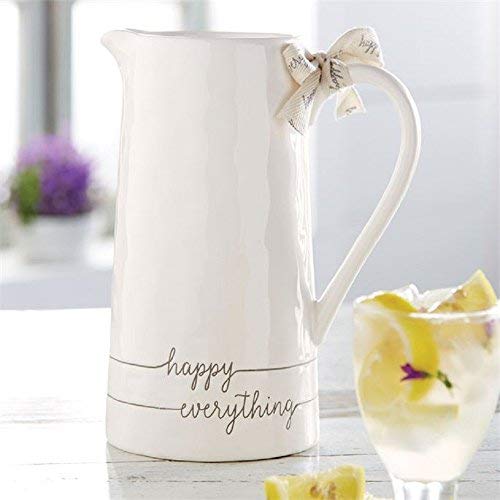 ジョンホワイト　キューピー Mud Pie Happy Everything Beverage Pitcher, White : Amazon.sg